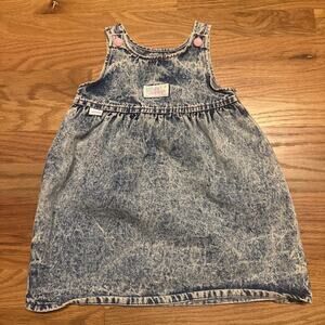 Vintage Liberty Bib Overall Dress Girls Acid Wash Size 3T